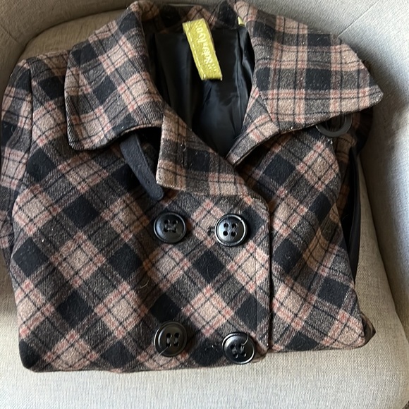 Plaid wool coat - Picture 2 of 4